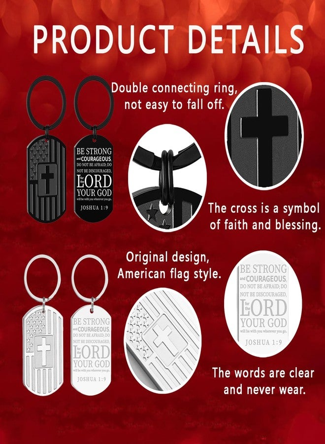 DuoDiner Keychains Gifts for Men Dad Son Brother Boyfriend Husband Grandpa Grandson,Mens Keychain Christmas Gifts (Joshua 1:9, Black) - Image 4